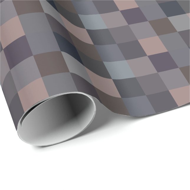Gray Color Checkerboard Wrapping Paper (Roll Corner)