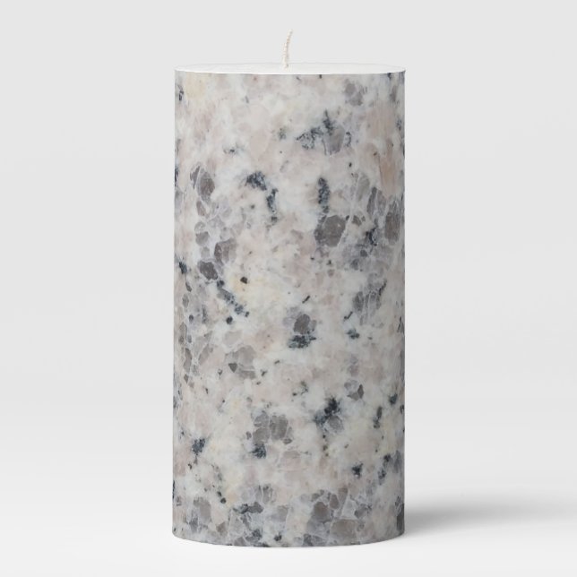 gray color marble pillar candle (Front)