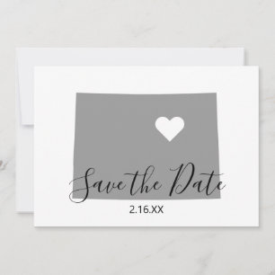 Gray Colorado Map Shape Save The Date