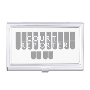 Gray colored court reporter business card case