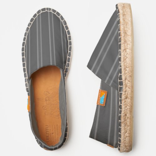 Gray Colored Vertical Striped Slip_on Espadrilles