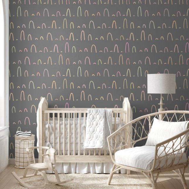 Gray & Colorful Pattern Wallpaper (Kids)