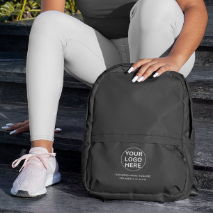 Gray Company Logo l Promotional Branding Text Printed Backpack