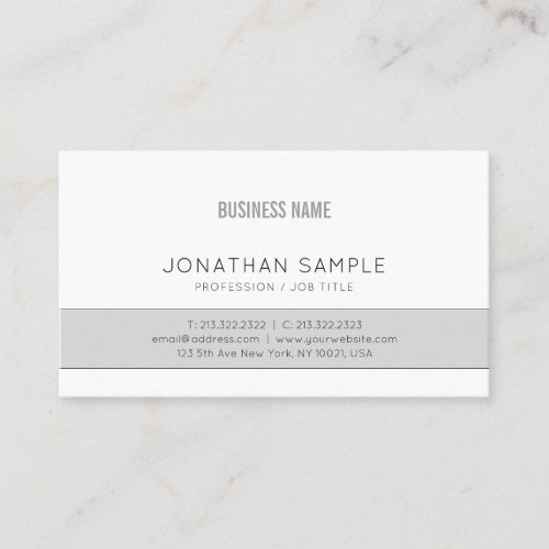 Gray Company Plain Professional Elegant Design Business Card
