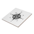 Gray Compass Rose Tile | Zazzle