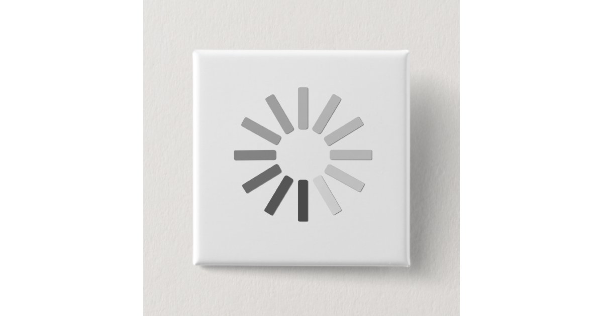 gray computer loading symbol button | Zazzle