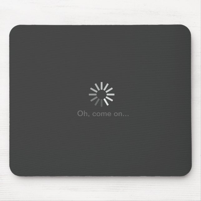 gray computer loading symbol mousepad (Front)