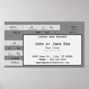 gray concert ticket poster