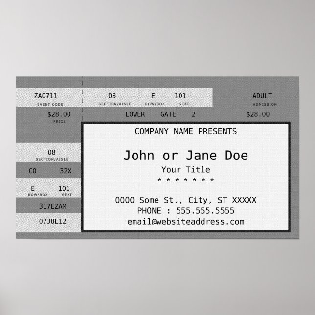 gray concert ticket poster (Front)