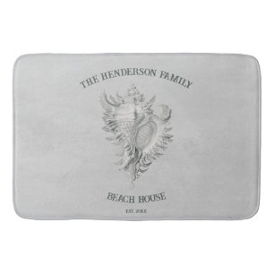 Gray Conch Shell Bath Mat