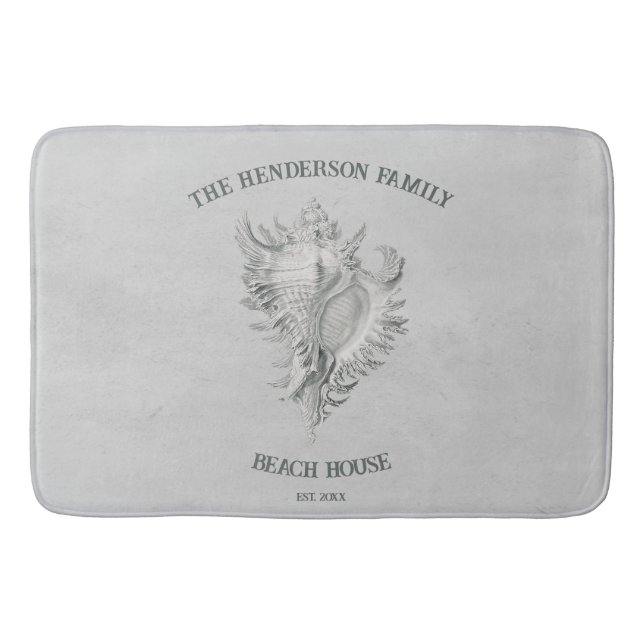 Gray Conch Shell Bath Mat (Front)
