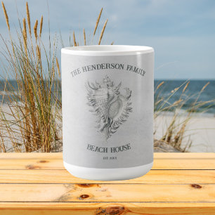 Gray Conch Shell Coffee Mug