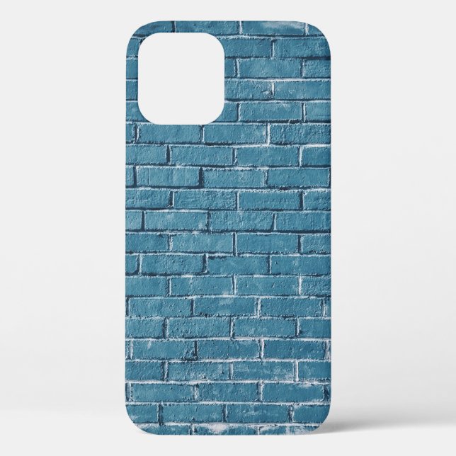 Gray concrete bricks painted in blue Case-Mate iPhone case (Back)