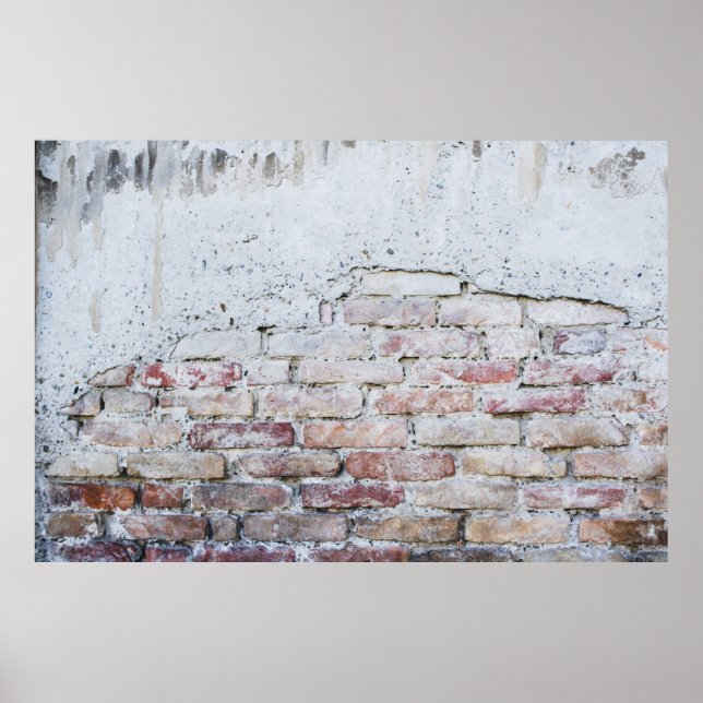 Gray concrete bricks wall poster (Front)
