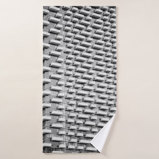 Gray concrete building bath towel (Bath Towel)