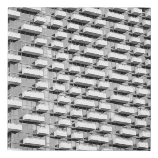 Gray concrete building faux canvas print