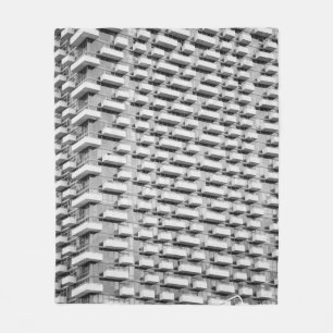 Gray concrete building fleece blanket