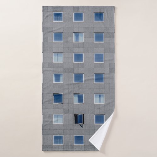 Gray concrete building photography bath towel