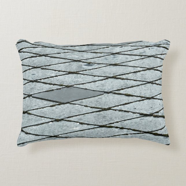 Gray concrete pavement accent pillow (Front)