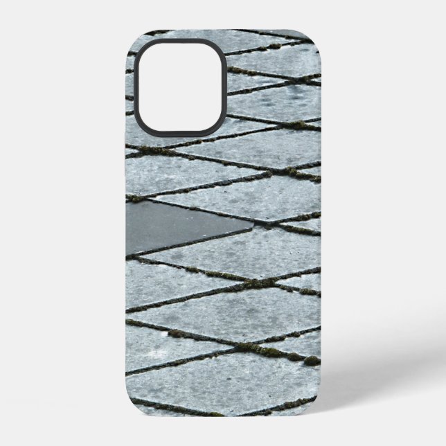 Gray concrete pavement iphone case (Back)
