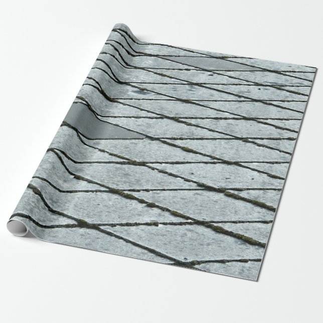 Gray concrete pavement wrapping paper (Unrolled)