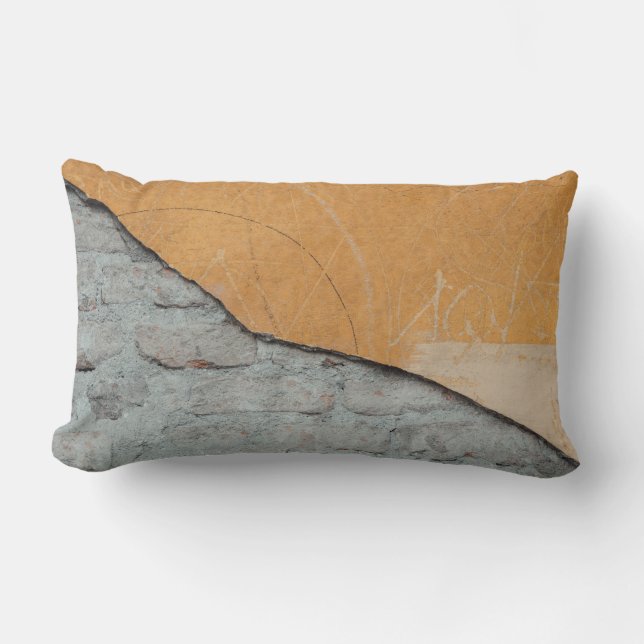 Gray concrete surface lumbar pillow (Front)
