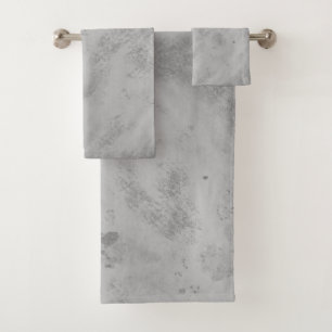 Gray Concrete Texture Background Rustic Distressed Bath Towel Set