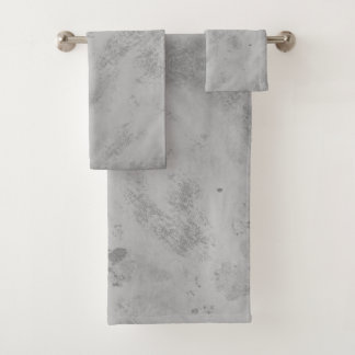 Gray Concrete Texture Background Rustic Distressed Bath Towel Set