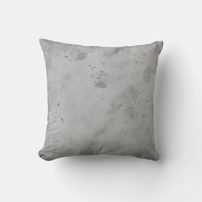 Gray Concrete Texture Background Rustic Distressed Throw Pillow (Front)