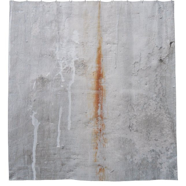 Gray concrete wall shower curtain (Front)