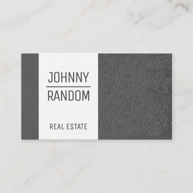 Gray concrete with white stripe business card (Front)