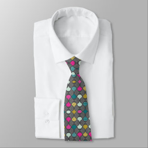 Gray contrast pattern neck tie