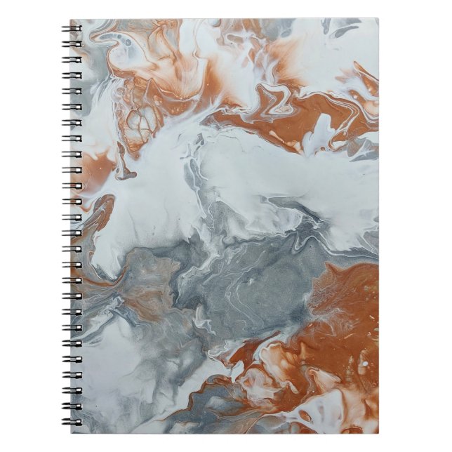 Gray Copper Acrylic Painting Abstract Background Notebook (Front)