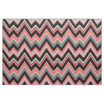 Gray &amp; Coral Chevron Zigzag Seamless Pattern Fabric