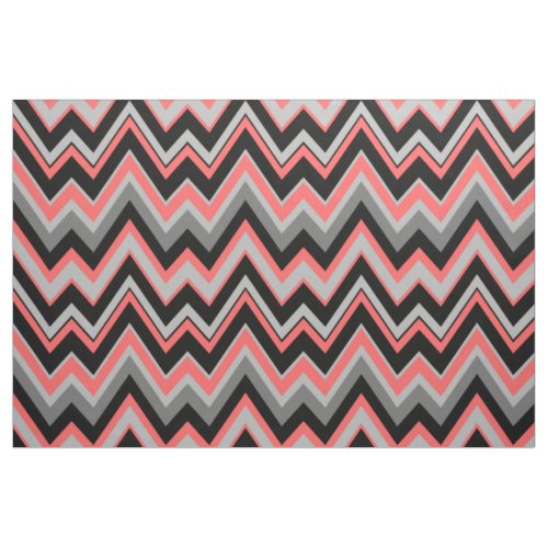 Gray  Coral Chevron Zigzag Seamless Pattern Fabric