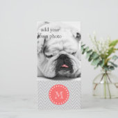 Gray & Coral Modern Chevron Custom Monogram (Standing Front)