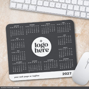 Gray Corporate Logo 2027 Mouse Pad Calendar