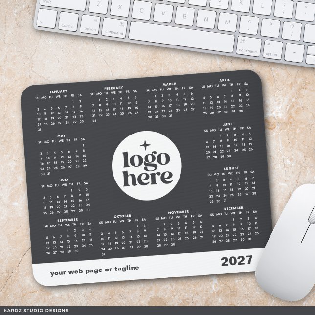 Gray Corporate Logo 2027 Mouse Pad Calendar (Creator Uploaded)
