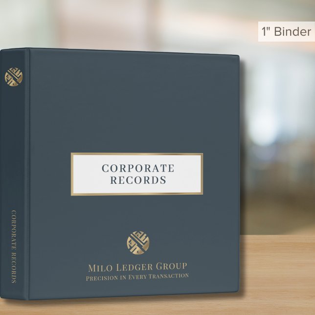 Gray Corporate Records Binder with Custom Logo (Creator Uploaded)