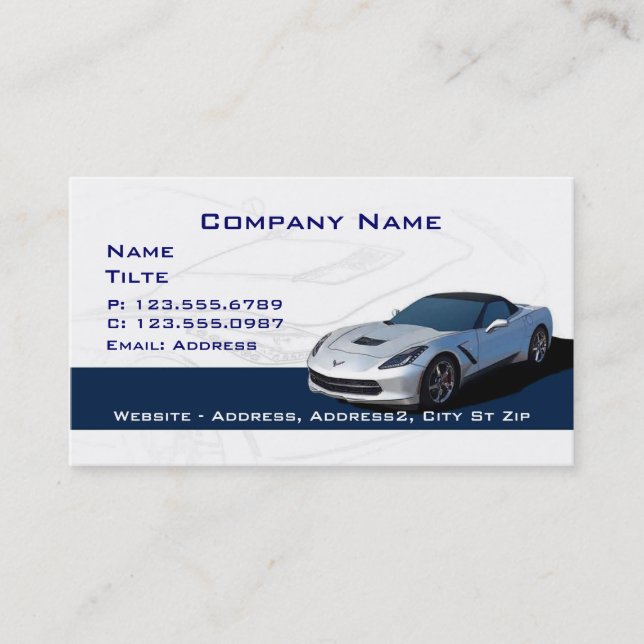 Gray Corvette Business cards (Front)