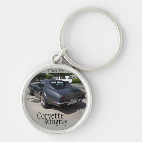 Gray Corvette Stingray Key Chain