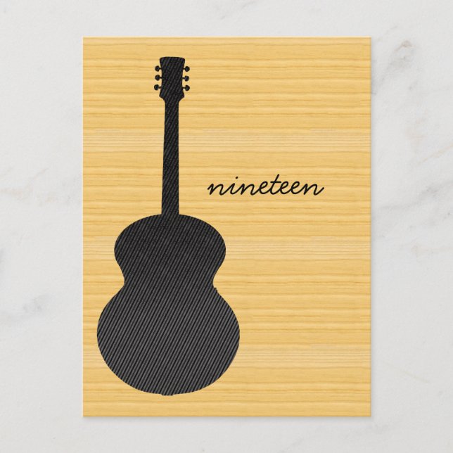 Gray Country Guitar Table Number Postcard (Front)