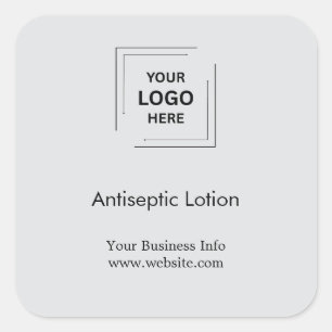 Gray COVID Hand Sanitizer Safety Business Design Square Sticker