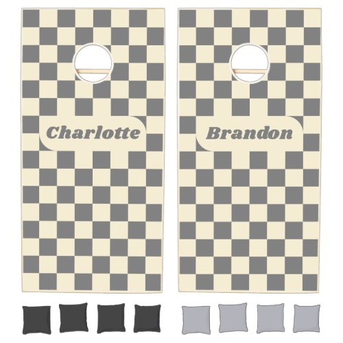 Gray & Cream Checker with Names