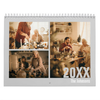 Gray Create Your Own Family Photo Calendar