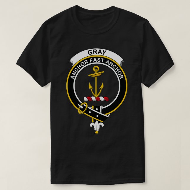 Gray Crest Tartan Clan Scottish Clan T-Shirt (Design Front)