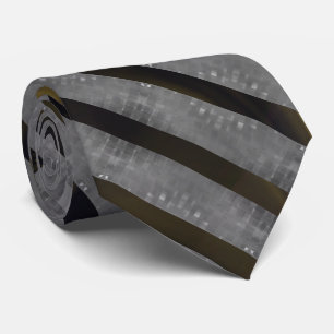 Gray cross stripe small square, golden background neck tie