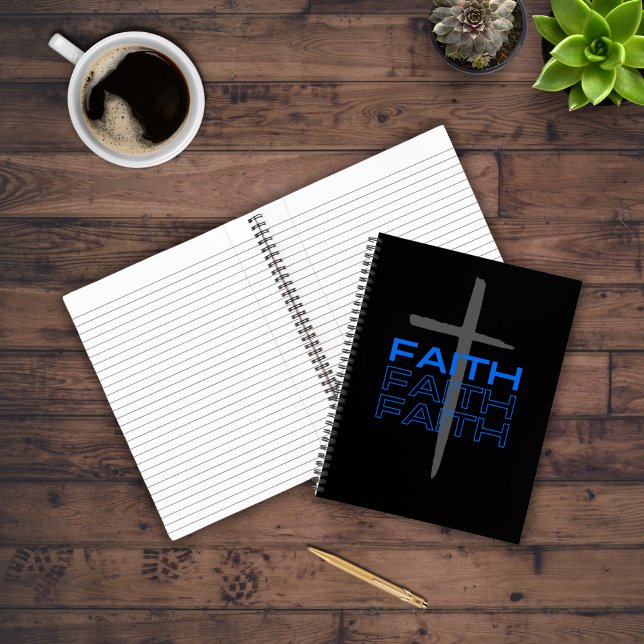 Gray Cross with Blue Faith Word Notebook (Creator Uploaded)