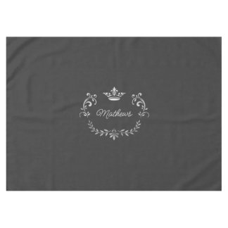 Gray Crown Crest Personalized Tablecloth