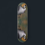 Gray Crowned Crane Bird Skateboard<br><div class="desc">Beautiful Gray Crowned Crane - Migned Painting Art Watercolor Exotic Bird</div>
